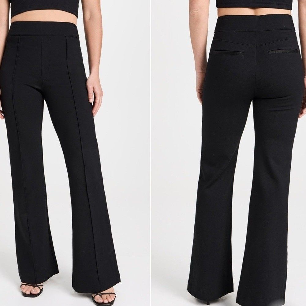 SPANX Black Petite Flare Leg Ponte Pants Women's Size 1X P
